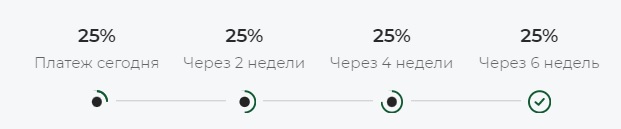 25% каждые 2 недели